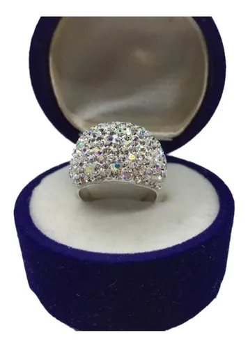 Anillo Piedra Swarovski En Plata Fina Ley .925 Env o gratis