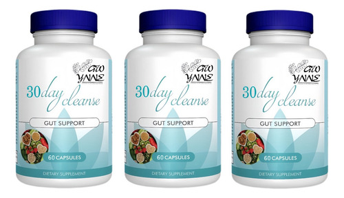 Gwynne 30 Días Detox Fórmula Detox Intestinal 60 Botella Cápsulas Sin Sabor 3pcs