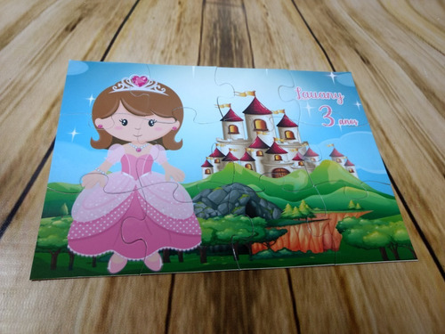 Imagem 4 de 4 de Convite Quebra Cabeças Princesa Personalizado - 10 Unidades