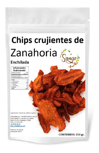 250 Gr Chips De Zanahoria Enchilada Horneado Crujiente