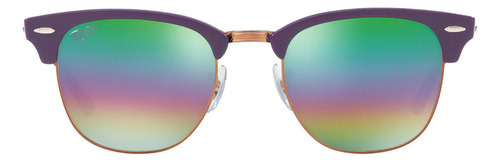 Anteojos Sol Ray Ban Clubmaster Large Rb3016-51 Originales Color de la lente Blue Color de la varilla Tortoise Color del armazón Polished red havana Diseño Violeta - Cobre / Espejado Colores