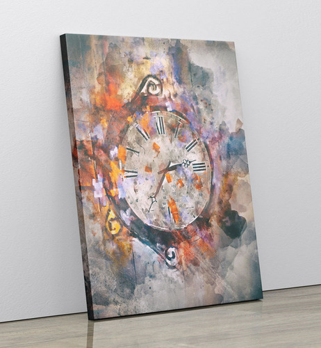 Cuadro En Lienzo Tayrona Store Pintura Reloj 01 75x100cm