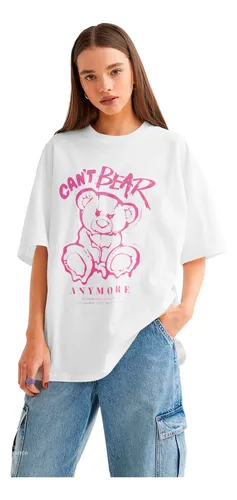 Remera De Oso Para Chicas Remeras Anchas Mujer Manga Corta Env o