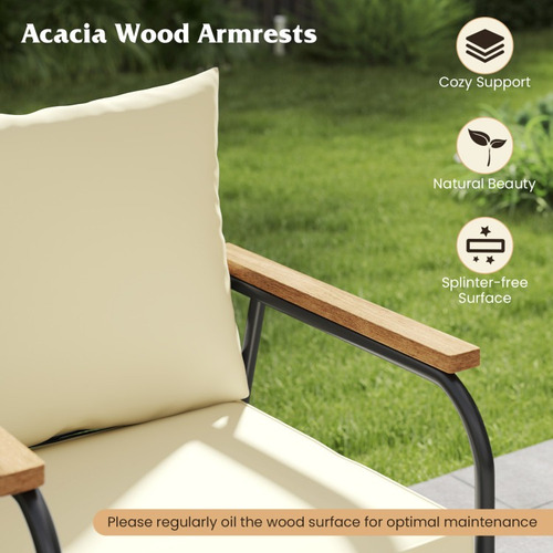 Sillas Para Jardin Con Mesa Y Reposa Brazos Amarillo Gpl
