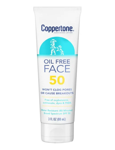 Protector Coppertone Para Cara Oil Free Face 50 Spf 