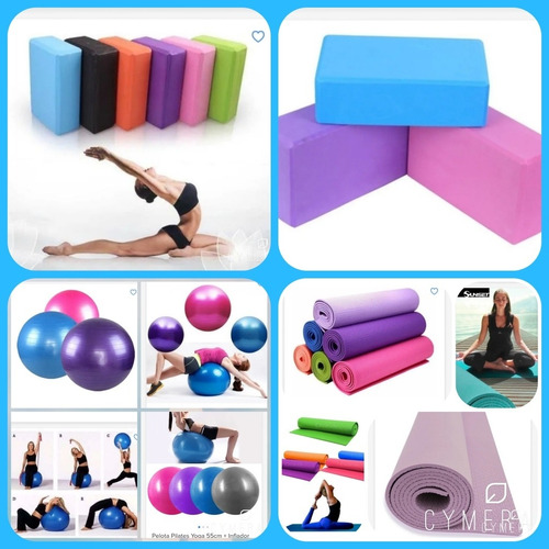 Colchonetas Yoga + Pelotas Pilates + Ladrillo Yoga S. Promoc