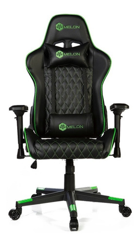 Sillon Silla Gamer Melon Butaca Gaming Mod90042 2 Almohadones Pc Reclinable Reforzada Estructura Metalica 