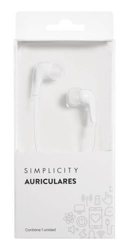 Auriculares Simplicity In Ear Con Silicona Blancos