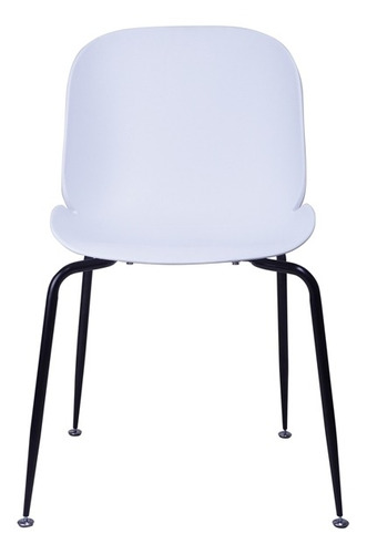 Silla Unicolor Blanco Con Patas De Metal 84x47x41cm