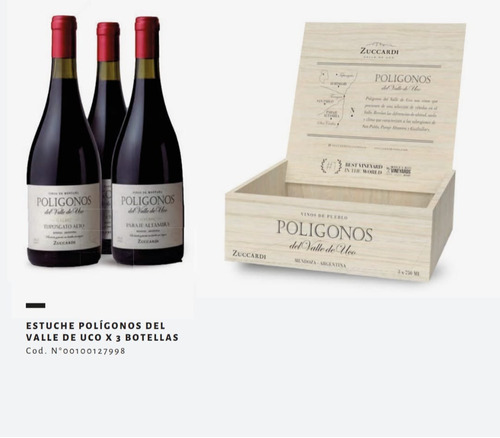 Vino Polígonos Zuccardi Mix X 3 Suelos Caja Madera Valleuco 