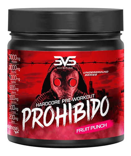 Imagem 1 de 1 de Suplemento em pó 3VS Nutrition Prohibido creatina sabor fruit punch em pote de 360g