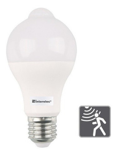 Lampara Led 10w Con Sensor De Movimiento Interelec Luz Fria