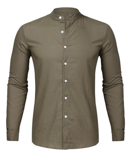 Camisa De Algodón Y Lino Para Hombre, Camiseta Suelta De Man