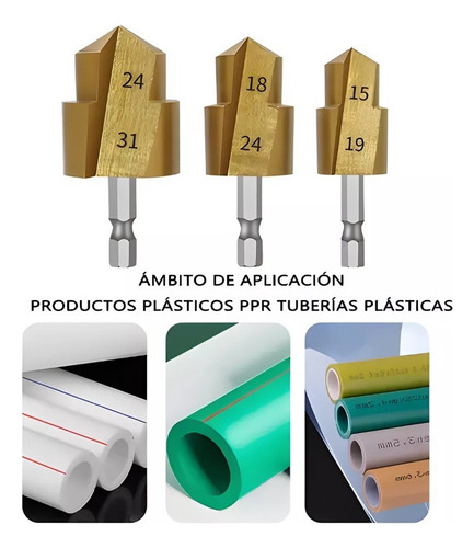 Broca Escalonada De Elevación Ppr Brocas Para Taladro 3pcs
