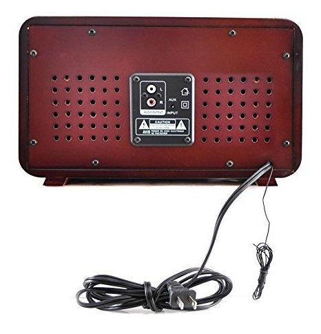 Imagen 4 de 6 de Pyle Parlante Retro Bluetooth Usb Dd Aux Rca Mp3 Am/fm