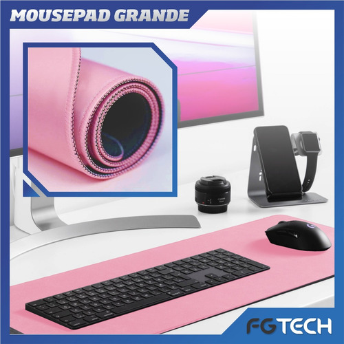 Mouse Pad Gamer 70x30 Antideslizante Bordes Cosidos Lavable