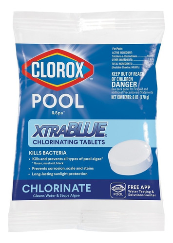 Clorox Pool&spa Xtra Blue Tabletas De Cloro 6oz 170 Gramos