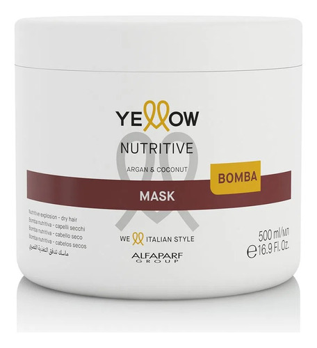 Mascarilla Nutritive Argan & Coco Yellow 500ml Cabello Seco