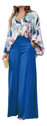 Conjunto De Camisa Con Estampado Suelto Y Pantalones