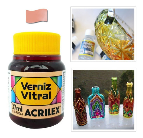 Verniz Vitral Cor De Pele - 547 - Acrilex - 37ml Cor 547 Pele