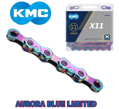 Cadena Kmc X11 11v Aurora Blue 118l