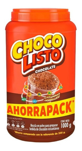 Choco Listo Chocolate X1000g - Kg a $32900