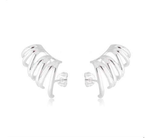 Brinco Ear Cuff Banhado A Prata (semijoia)
