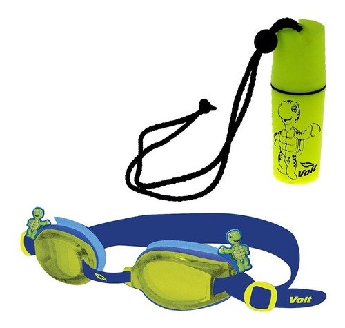 Set De Natación Aqua Rock Kids Goggle + Botella Voit Color Azul