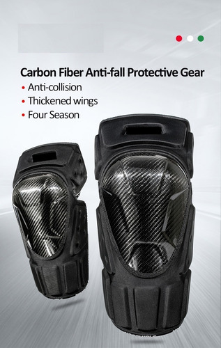 Rodilleras Niño O Mujer Motociclista Patineta Fibra Carbono