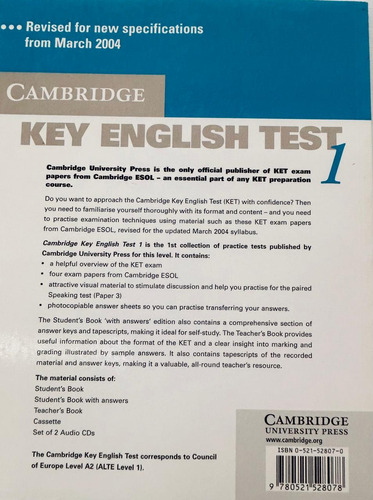Un Libro - Cambridge Key English Test 1