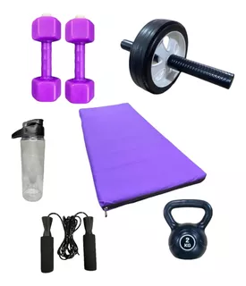 Kit Entrenamiento Colcho Pesas Rueda Soga Rusa N48