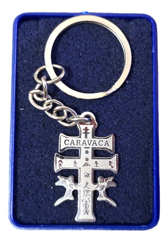 Dije Cruz De Caravaca - Acero Quirurgico - Llavero Y Estuche