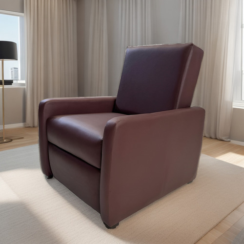 Sillón Reclinable Reposet Minimalista Salas Hospital Hotel Color Chocolate Diseño De La Tela Tactopiel