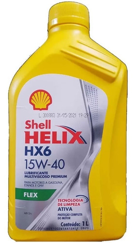 Óleo Motor Shell Helix Hx6 Api Sl 15w40 Semi Sintetico