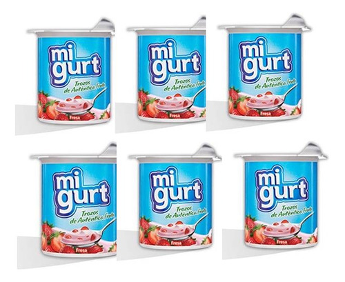 Yogurt Migurt Fruta Fresa 125ml Vasito Sixpack