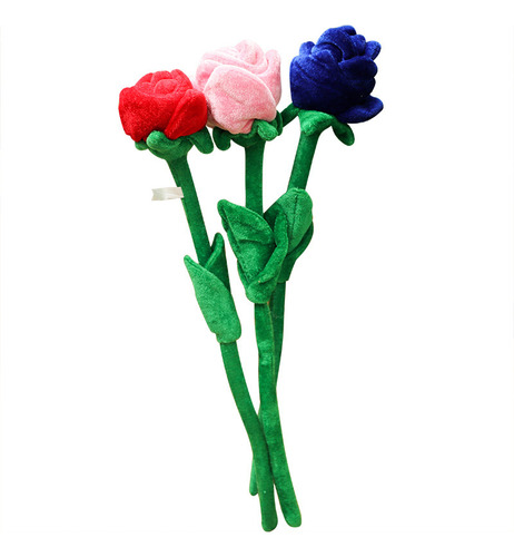Peluche Rosa Arreglo Floral Simulado 30cm3pzs