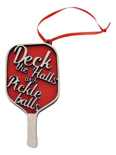 4 Adorno Navideño De Pickleball, Deck The Halls, Regalo