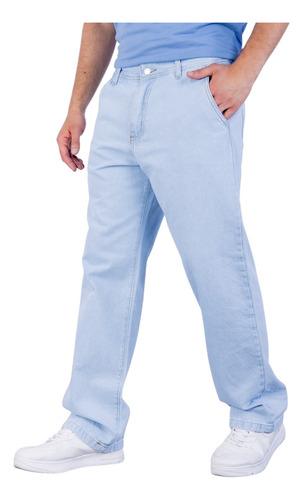 Pantalones Jean Baggy Hombre Liso Clasico