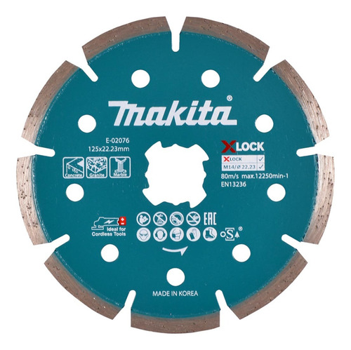 Disco Corte 5'' 125mm Concreto Granito Marmol Makita E-02076