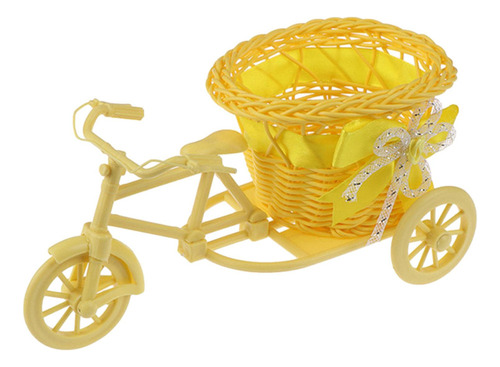 Bicicleta Cesta De Flores Tejidas Artificiales Macetero