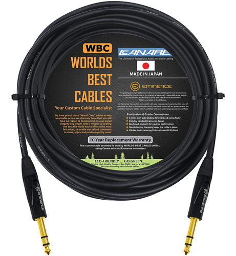 Cable De Conexion Trs 1/4  M/m, Canare L-4e6s | 5,4m / Ne...
