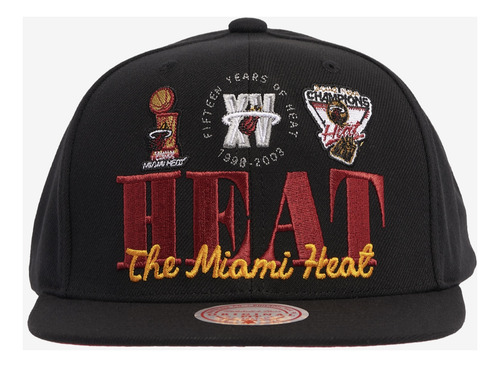 Gorra Snapback Mitchell And Ness Nba Miami Heat Negro Snapback