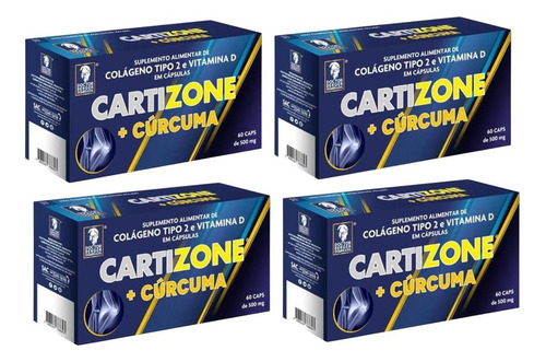 Kit Cartizone Com 4 Caixas De 60 Cápsulas Cada Sem Sabor