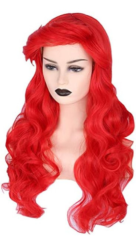 Peluca Ariel Para Adultos Disfraz Halloween Peluca Cosplay L