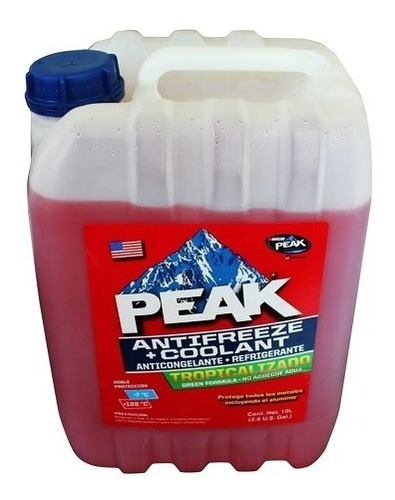 Imagen 2 de 4 de Anticongelante + Refrigerante Peak 10 Litros Autos Camiones