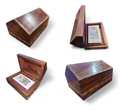 Caja Madera Porta Mazo Cartas Tarot (no Incluye Cartas)