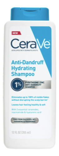 Cerave Hydrating Anti-dandruff Shampoo, All Hair Types, 12oz