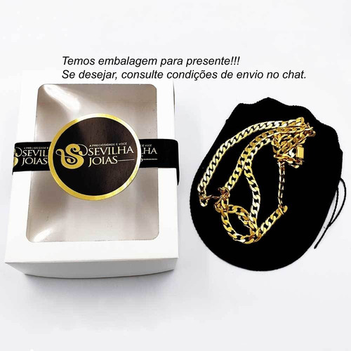 Corrente Grumet Banhado A Ouro 18k - Cordão 17g - 3mm