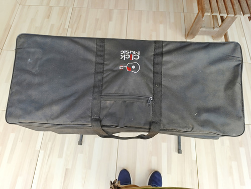 Teclado Yamaha Psr-e463 + Capa + Suporte + Pedal Usado Preto (Usado)