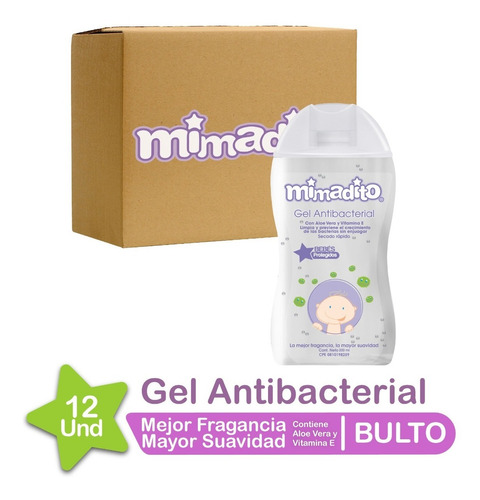  Gel Antibacterial Mimadito 200 Ml Caja 12 Unidades